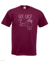 Mens T-Shirt Cute Relaxed Cat Quote Got Cats?, Funny Kitty TShirt Kitten Shirt - £19.77 GBP