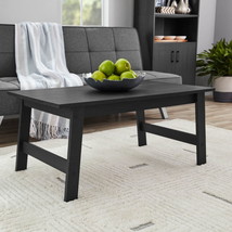 Coffee Table Rectangle Black Finish or Walnut Decor Home Coffee Tables - £59.96 GBP+