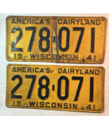Pair of 1941 Wisconsin License Plates #278-071 - $40.57 CAD