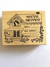 PSX K-417 We&#39;ve Moved New Address Change Wood. Rubber Stamp Victorian Ho... - £7.76 GBP