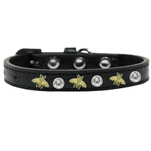 Studded Bee Vegan Leather Dog Collar with Rhinestones - £43.34 GBP