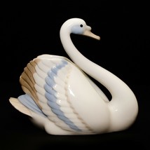 Vintage Blue &amp; White Swan Ceramic Porcelain Planter, Handmade in Spain - $29.67