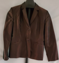 Ann Taylor Petites Metallic Brown Suit Jacket Misses Size 8P Acetate/Polyester - £15.56 GBP