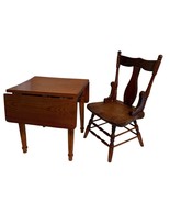 American Girl Doll Furniture Drop Leaf Table Chair Wood Retired 90&#39;s Vin... - €85,82 EUR