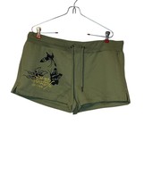 Ed Hardy Women Shorts Butterflies Fleece Drawstring Waist Olive Green XL NWT - £26.79 GBP