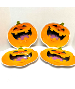 Halloween Pumpkin Shaped Melamine Kids Holiday Dinner 9 inch Plates Lot ... - £12.55 GBP