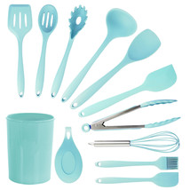 MegaChef Light Teal Silicone Cooking Utensils, Set of 12 - £44.46 GBP