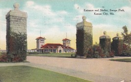 Swope Park Entrance Kansas City Missouri MO 1909 to Galesburg KS Postcard D06 - £2.35 GBP