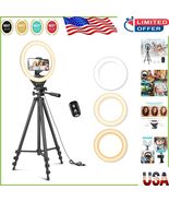 Versatile 10&#39;&#39; LED Ring Light with Tripod for Professional Makeup &amp; Live... - $1,105.91 MXN