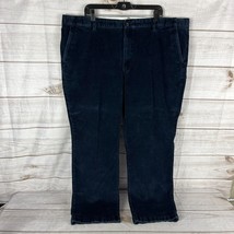 L.L. Bean Men&#39;s 46 x 30 Comfort Waist Navy Blue Corduroy Pants Flat Wide... - £25.42 GBP
