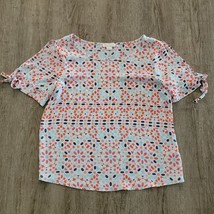 Finn &amp; Grace Cute Blouse ~ Sz XS ~ White, Orange, Pink, Blue ~ Short Sleeve - £5.03 GBP