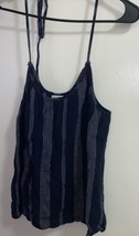 A New Day Women’s Tank Top Navy Blue Bust 32” Tie Straps - $6.18