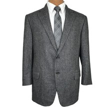 Hickey Freeman Men’s 44R Beacon Sport Coat Blazer Gray Herringbone Wool Cashmere - £66.63 GBP