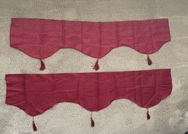 Unbranded Red Pocket Scalloped Valance 100% Polyester Set of 2 - e000 - $189.59 MXN