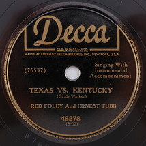 Red Foley, Ernest Tubb - Texas Vs Kentucky/Lovebug Itch 1950 78rpm Recor... - £28.52 GBP