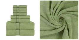 600 GSM 8Pc Towel Set 2 Bath Towels 2 Hand Towels 4 Washcloths - Green - P01 - £59.31 GBP