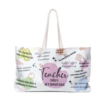 Personalised/Non-Personalised Weekender Bag, Teacher Affirmations, Large Weekend - £39.08 GBP