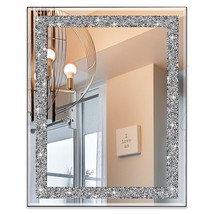 Rectangular Wall Mirror Crystal Crush Diamond Mirror For Home Dcor Accent Mirror - £58.52 GBP