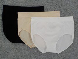 CAROLE HOCHMAN 3 PK SEAMLESS BRIEFS SZ M BLACK BEIGE WHITE FULL COVERAGE... - £6.27 GBP