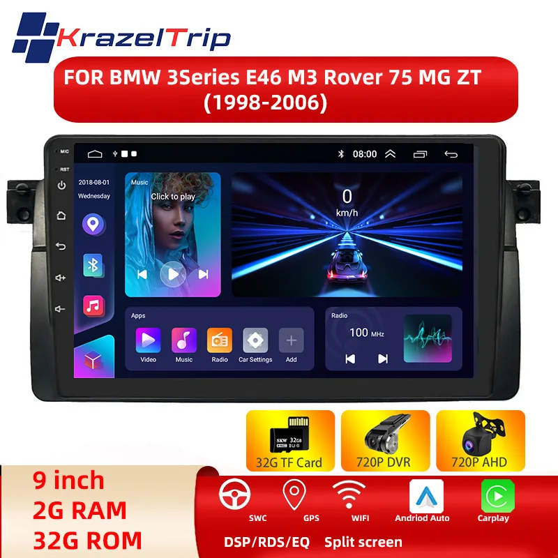 2Din Car Radio Multimedia Video Player for BMW E46 M3 318/320/325/330/335 - £95.91 GBP+