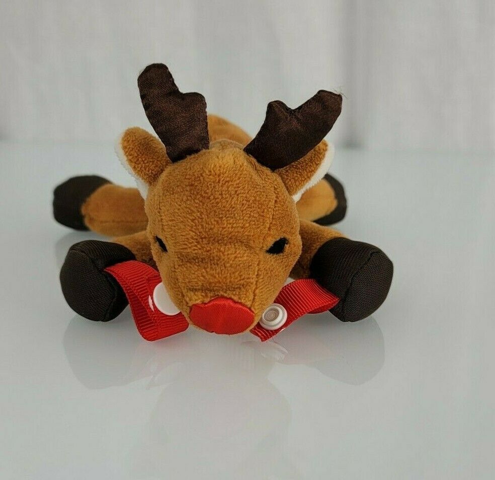 Dr Browns Brown's Rudolph the Red Nose Nosed Reindeer Pacifier Teether Holder - $39.59