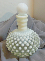Vintage Hobnail Moonstone Glass -1 Perfume Bottle Budvase with Cap, 1 Cr... - $7.99