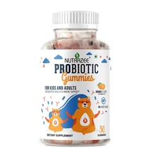 Nutrazee Probiotic Gummies Supplement with Prebiotic Fiber Zero Added Sugar - £18.28 GBP