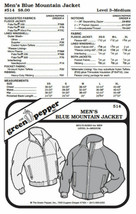 Men’s Blue Mountain Jacket Coat Outerwear #514 Sewing Pattern (Pattern Only) - $10.00