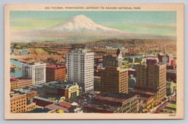 Vintage Tacoma Washington Gateway to Rainier National Park Linen Postcard - £11.32 GBP