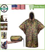 Lightweight Waterproof Camo Poncho with Adjustable Hood for Outdoor Adve... - $61.53 CAD