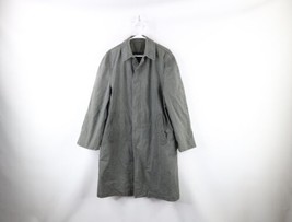 Vintage 70s Streetwear Mens 38R Distressed Trench Coat Rain Jacket Plaid USA - £47.58 GBP