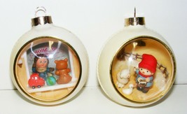 2 Hallmark Panorama Ornaments - 1981 Peek Thru Toy Shop &amp; 1979 Drummer Boy - £14.23 GBP