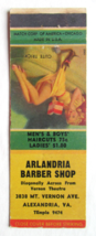 Arlandria Barber Shop  Alexandria, Virginia 20 Strike Matchbook Cover Pinup Girl - £1.60 GBP