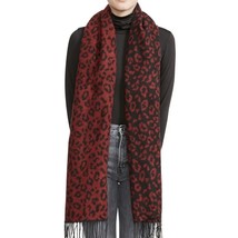 Steve Madden Women&#39;s Cozy Blanket Scarf with Fringe Trim Red One Size - £14.41 GBP
