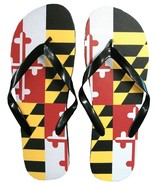 Maryland Flag Design Flip Flops X-Large Size 12-13 - $10.99
