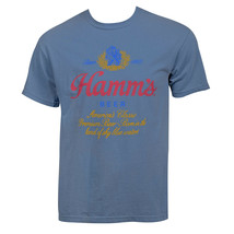 Hamm&#39;s Beer Logo Vintage Garment Wash T-Shirt Blue - £31.15 GBP+