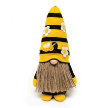 Gnome T4179 Humble Bee Yellow Black Striped Beehive Hat Jute Beard 7&quot; H - £17.06 GBP