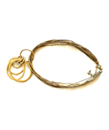 Bronze Tone Metallic Necklace w Adjustable Locking Clasp, 16&quot;, 4 Circle ... - $778.88 MXN