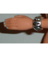 Barbie doll jewelry silver shiny bracelet accessory vintage Mattel wide ... - £6.28 GBP