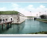 West Portal and Moat Fortress Monroe Virginia VA UNP WB Postcard I16 - £3.90 GBP