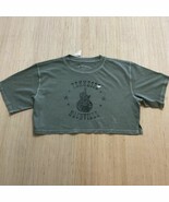 Aeropostale Nashville Tennessee Crop Boyfriend Tee Khaki Green Tee New XS - $33.19 CAD