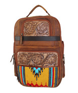Western Distressed Floral Tooled Leather Handwoven Travel Utility Bag 18... - $2,920.34 MXN