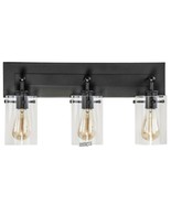 Brooklyn 21 in.3-Light Espresso Vanity Light with Clear Glass Shades Ham... - $97.38 CAD
