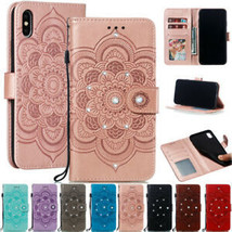 For iPhone 7 8Plus XR XS Max Bling Magnetic Flip Leather Wallet Stand Case Cover - £48.01 GBP