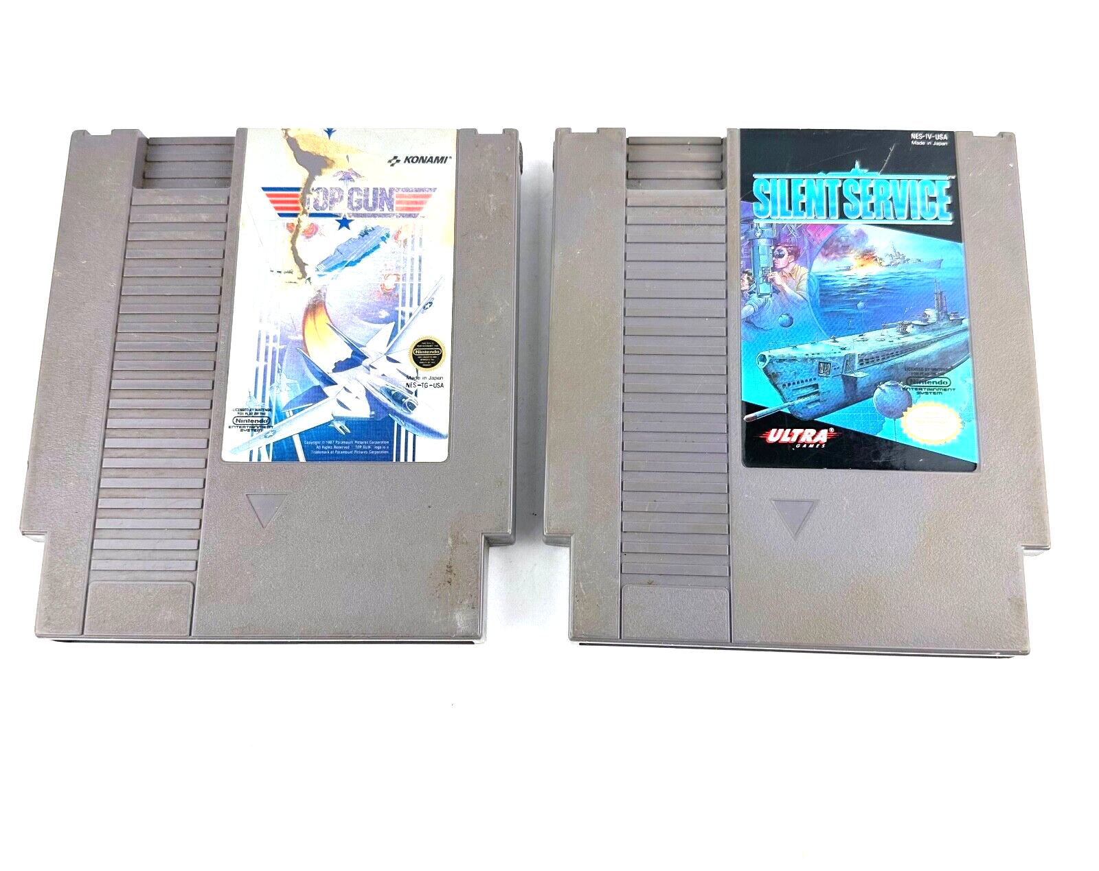 Primary image for (2) Nintendo NES Video Games: Top Gun '87 Konami + Silent Service '89 Ultra Game