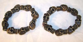 Ring Of Brown Skulls Bracelet Skeleton Circle Skull Head Jewelry Mens Womens New - £3.78 GBP