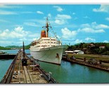 Cruise Ship Through Panama Canal Panama UNP Chrome Postcard L19 - $3.91