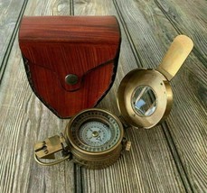Brass Nautical Marine Vintage Style Military Pocket Sundial Compass Gift new - £28.75 GBP