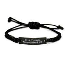 Best Turkish Angora Mom Ever. Turkish Angora Cat Black Rope Bracelet, Unique Tur - £17.15 GBP