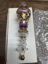 Egyptian Handblown Glass Christmas Ornament Purple with Gold design &amp; tr... - $14.85